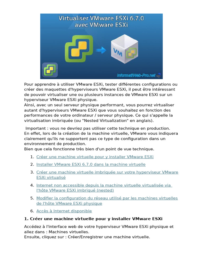 Installer vCenter sur ESXi imbriqué | PDF | VMware | Machine virtuelle