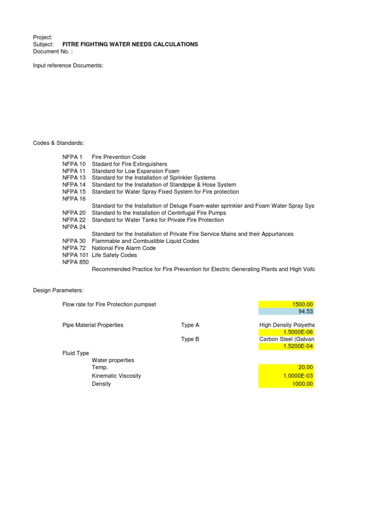 Hydraulic Fire Calculations PDF Fire Sprinkler System Plumbing