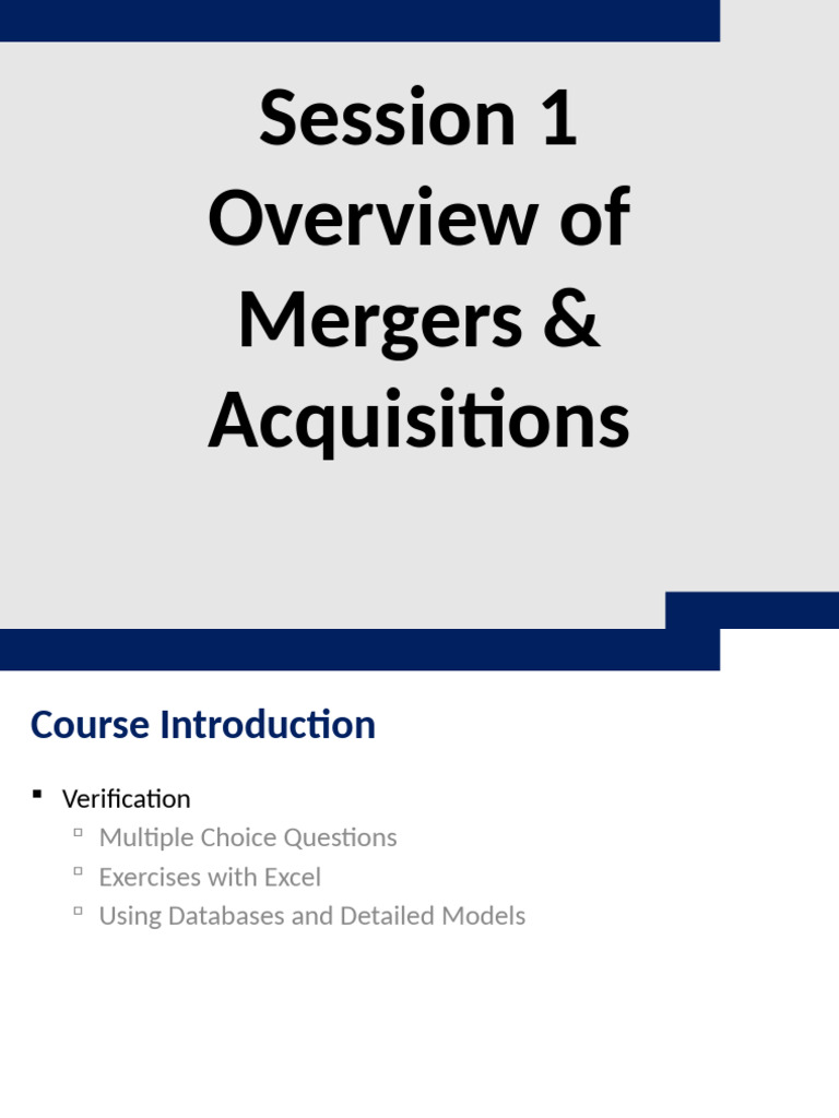 Mergers & Acquisitions Overview Guide | PDF | Mergers And Acquisitions ...