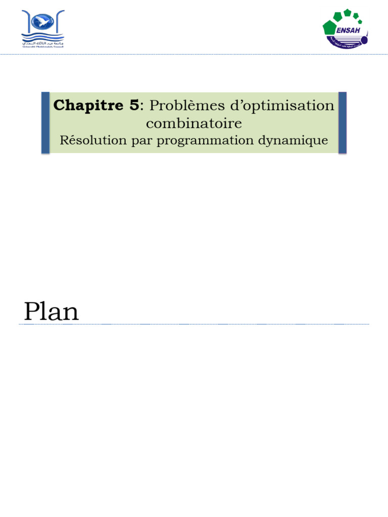 Optimisation combinatoire et programmation dynamique | PDF ...