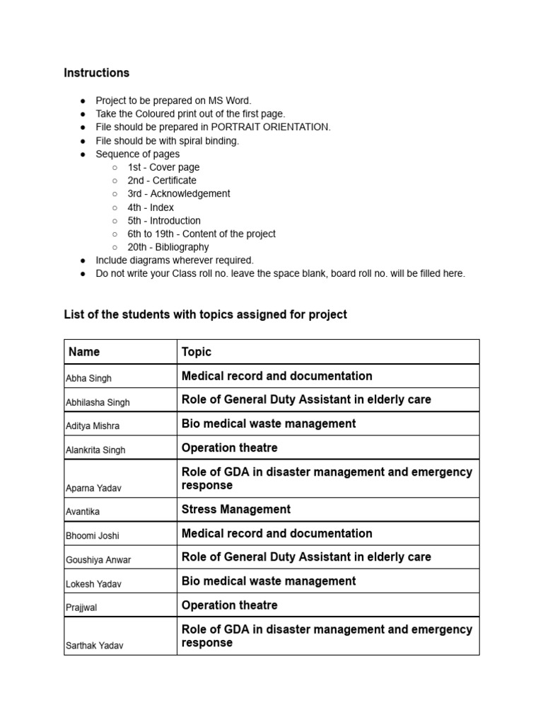 Health Care Project Preparation Guide | PDF