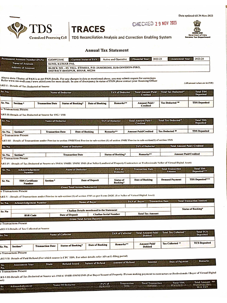 Form 26as - 2022-23 | PDF