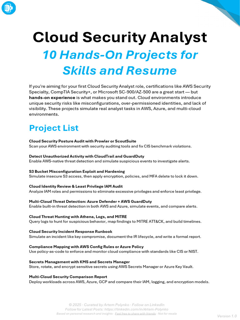 Cloud Security Projects by Artem Polynko | PDF | Security | Computer ...