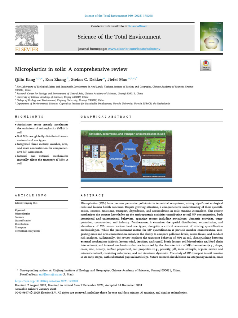 Microplastics in Soil: A Review | PDF | Soil | Plastic