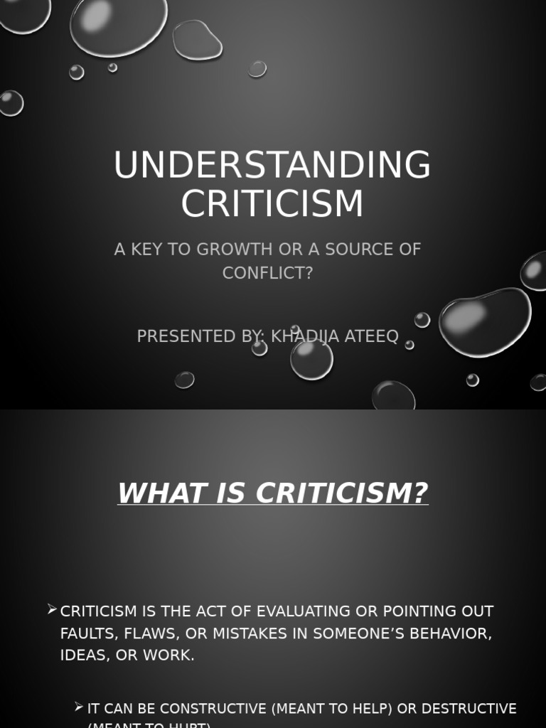 Embracing Constructive Criticism | PDF