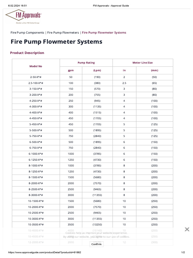 FM Approved Fire Pump Flowmeters | PDF | Flow Measurement | Mechanical ...