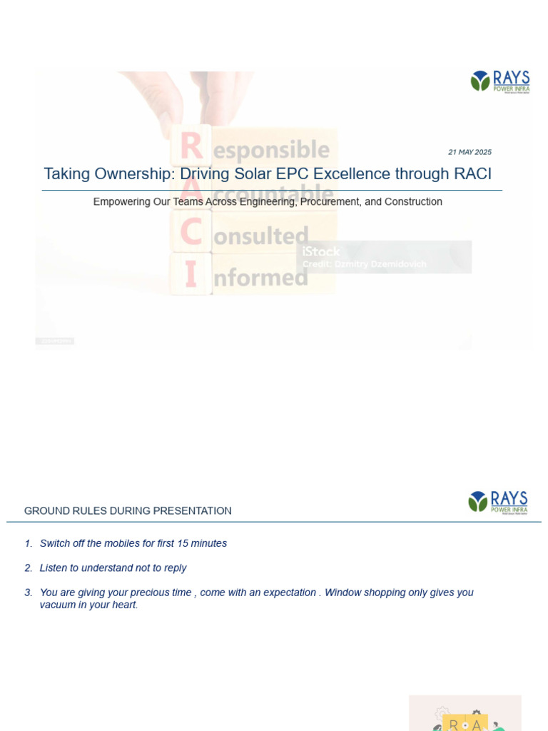 RACI Framework for Solar EPC Success | PDF