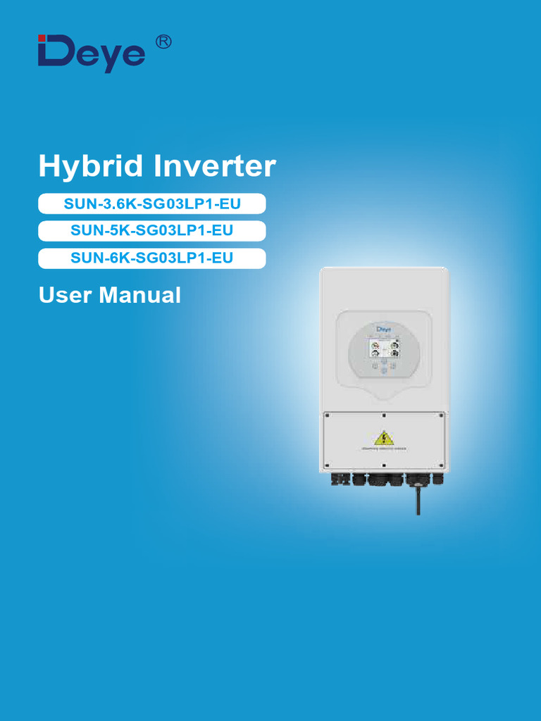 Deye Hybrid Inverter User Manual | PDF | Power Inverter | Solar Panel