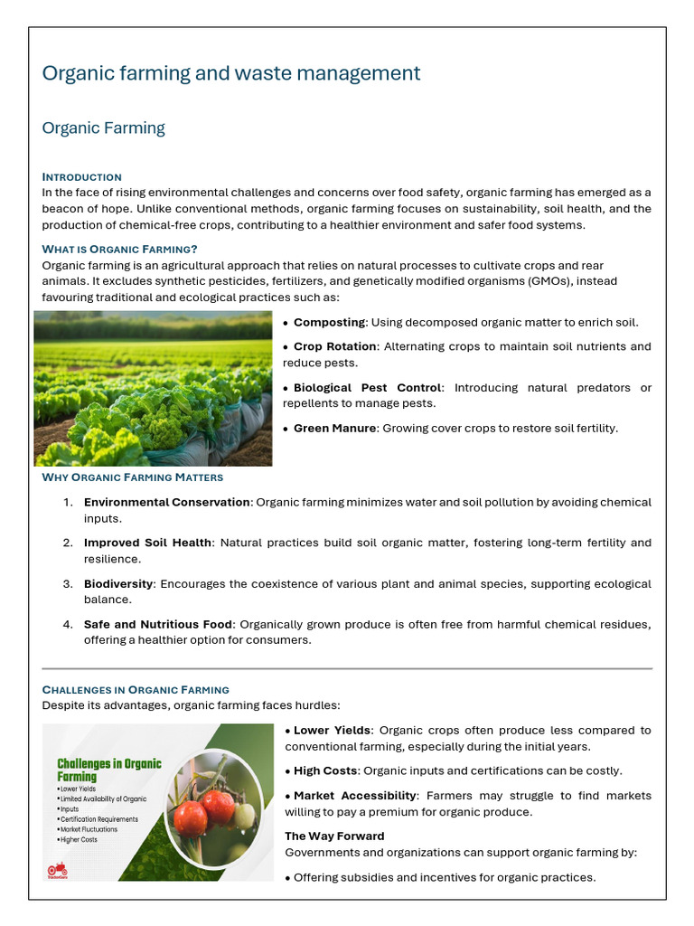 Organic Farming and Waste Management Guide | PDF | Organic Farming ...