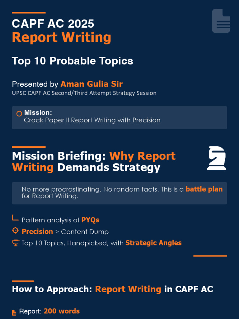 CAPF AC 2025: Report Writing Strategies | PDF | Computer Security ...