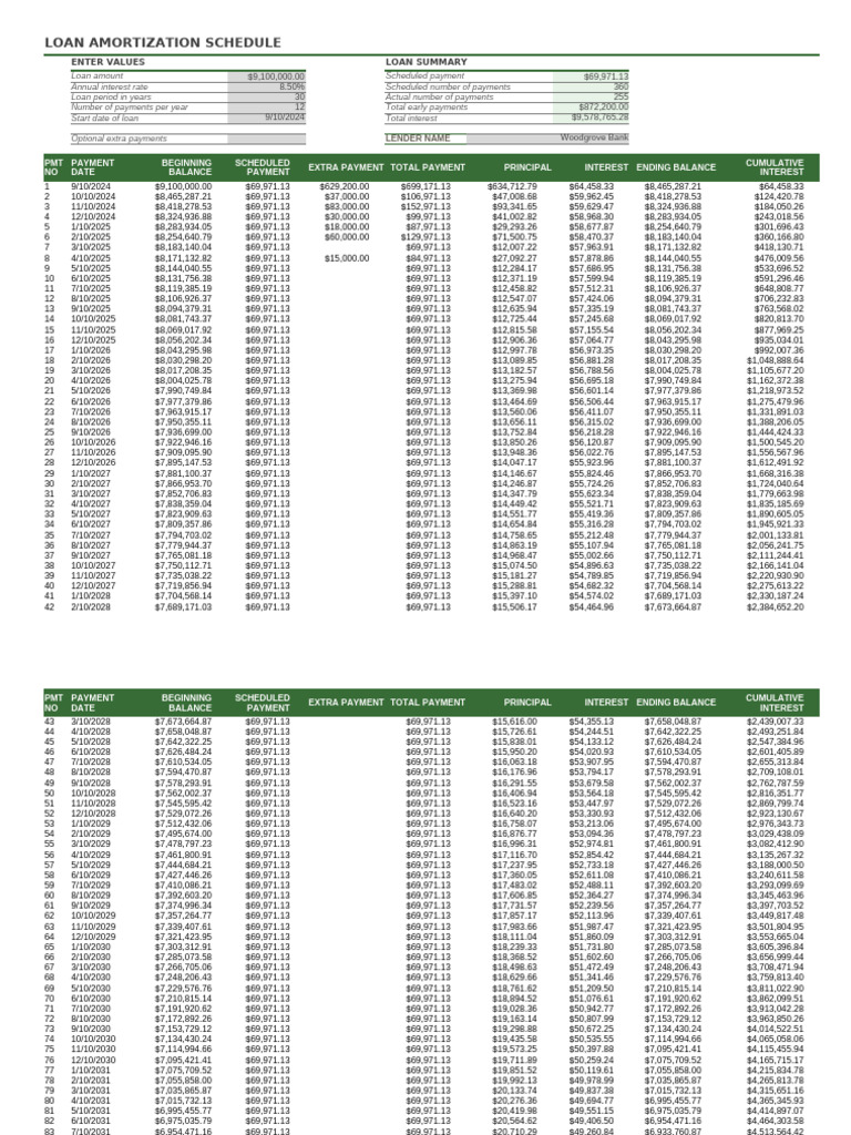 Loan Amortization Schedule Overview | PDF | Loans | Interest