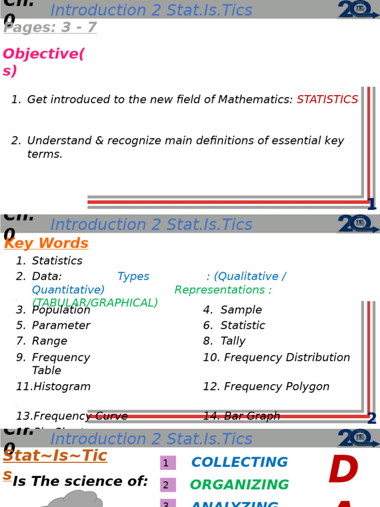 Ch.0 Intro To Statistics'25 | PDF | Statistics | Chart