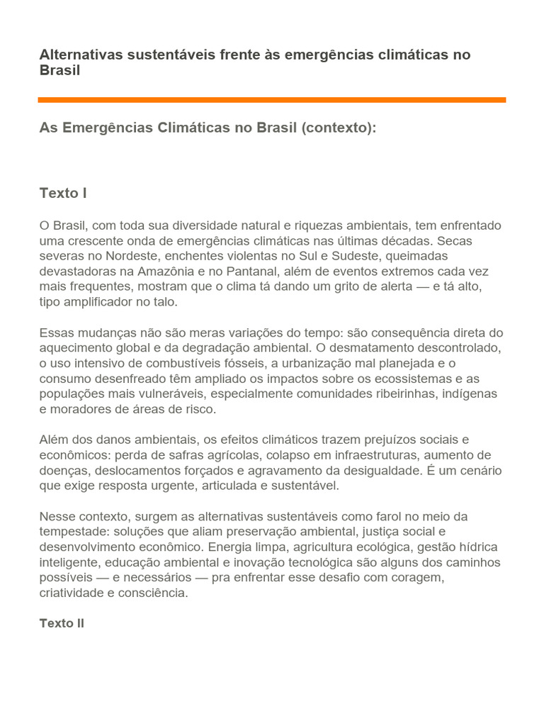 As Emergências Climáticas No Brasil | PDF | Aquecimento global e ...
