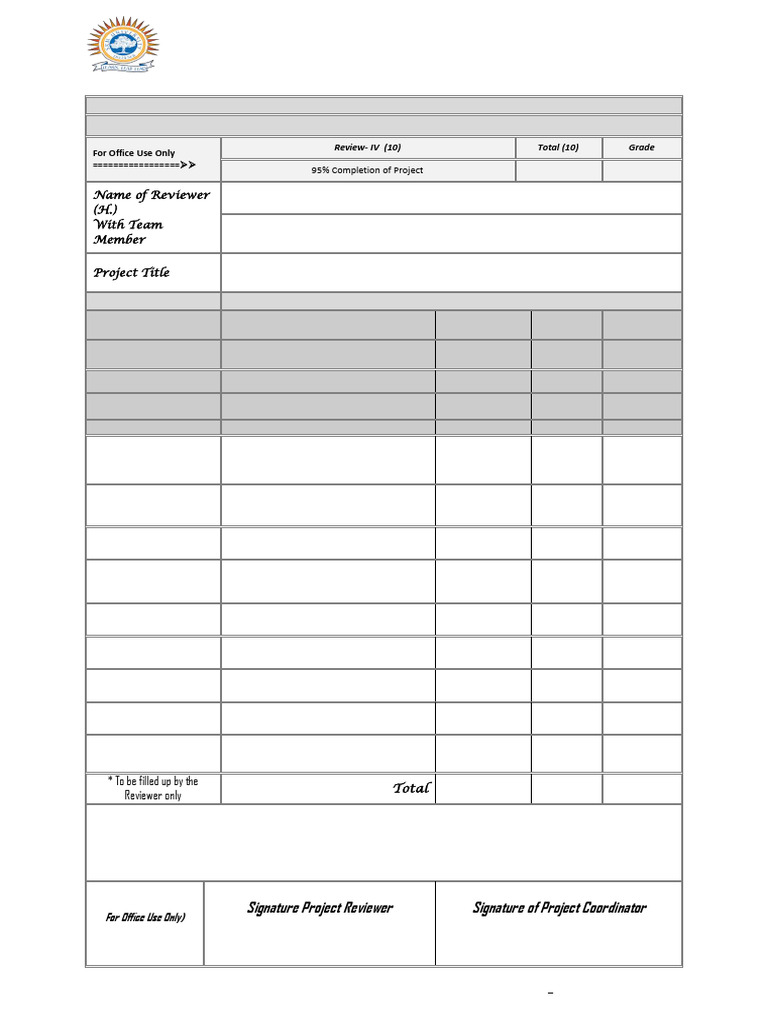 M.C.A. Final Year Project Assessment Form | PDF