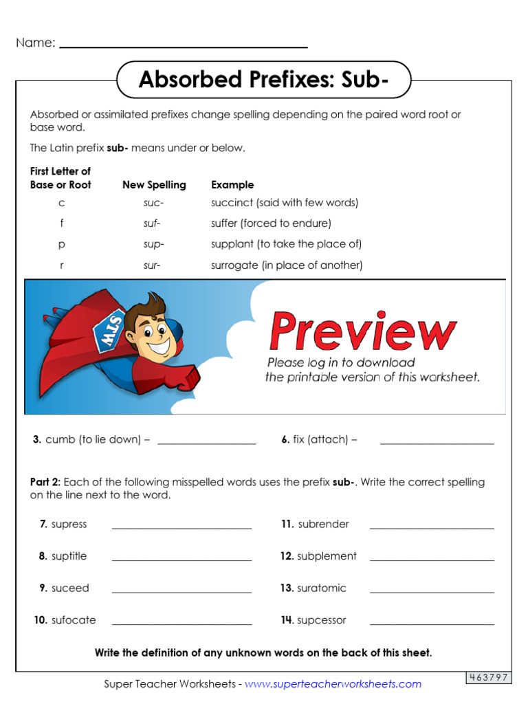 Absorbed Prefixes Sub | PDF | Linguistics