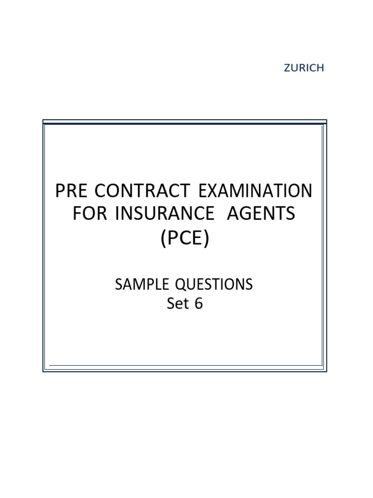 Insurance Agents Pre-Contract Exam Questions | PDF | Insurance | Life ...