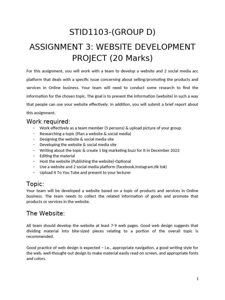 A232 ASIGNMENT 3-Website Social Media Development Group Project | PDF ...