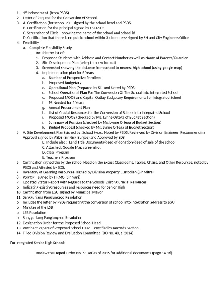 School Conversion Request for Integration | PDF