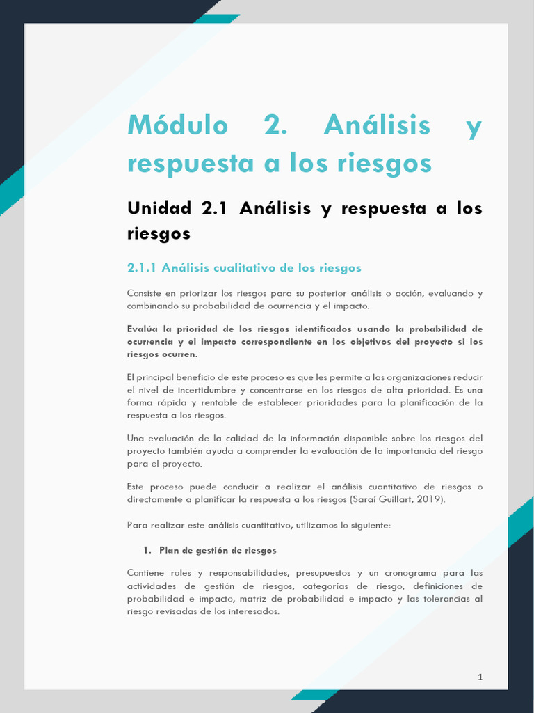 Análisis y Respuesta a Riesgos en Proyectos | PDF | Riesgo | Probabilidad