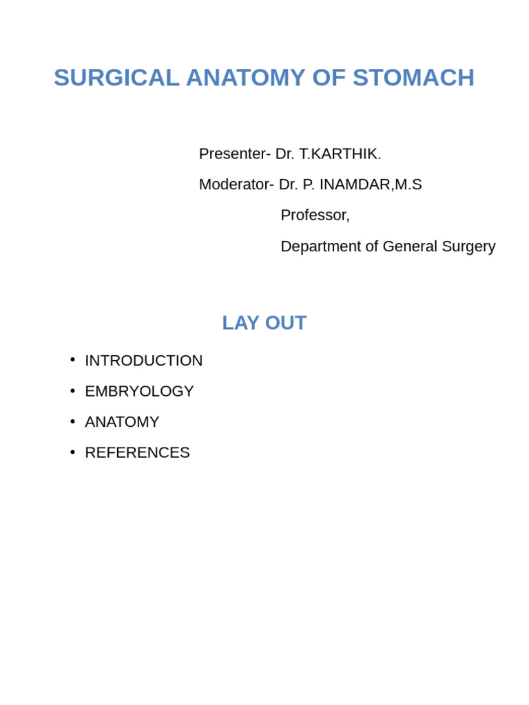 Surgical Anatomy of the Stomach | PDF | Stomach | Epithelium