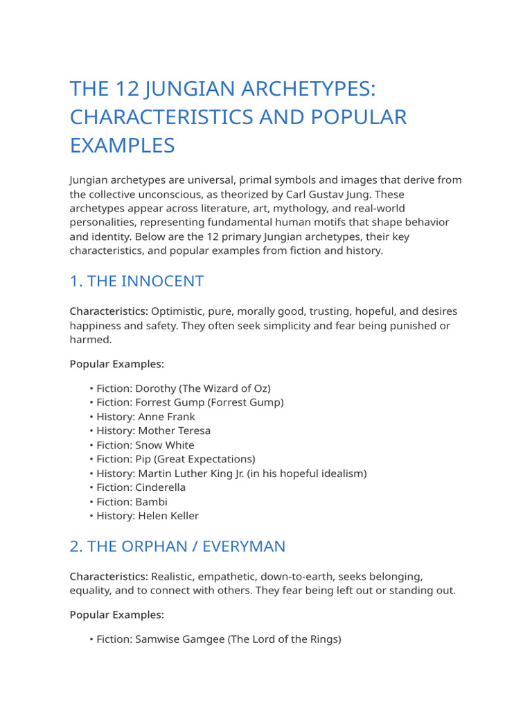 Understanding the 12 Jungian Archetypes | PDF | Magician (Fantasy)