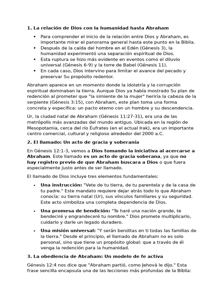 Relación de Dios con Abraham y su fe | PDF | Abrahán | Libro del Génesis