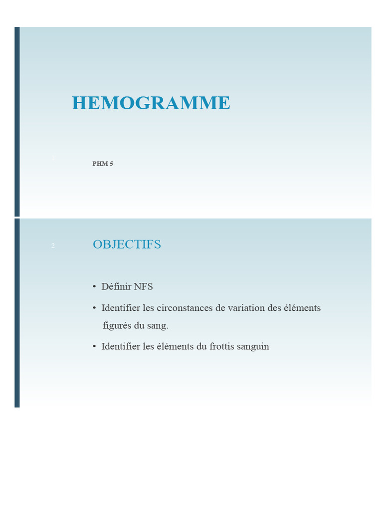 Hémogramme : Analyse et Interprétation | PDF | Sang | Hématologie