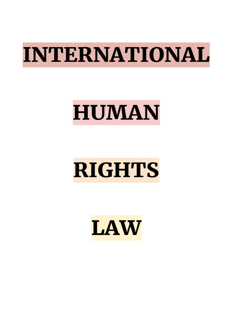 International Human Rights Law | PDF | Human Rights | International Law