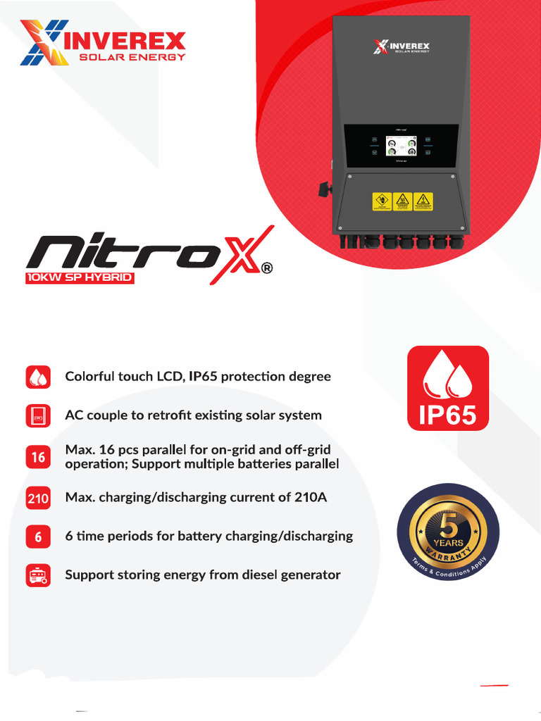 Inverex 10KW Hybrid Inverter Specs | PDF | Alternating Current | Direct ...