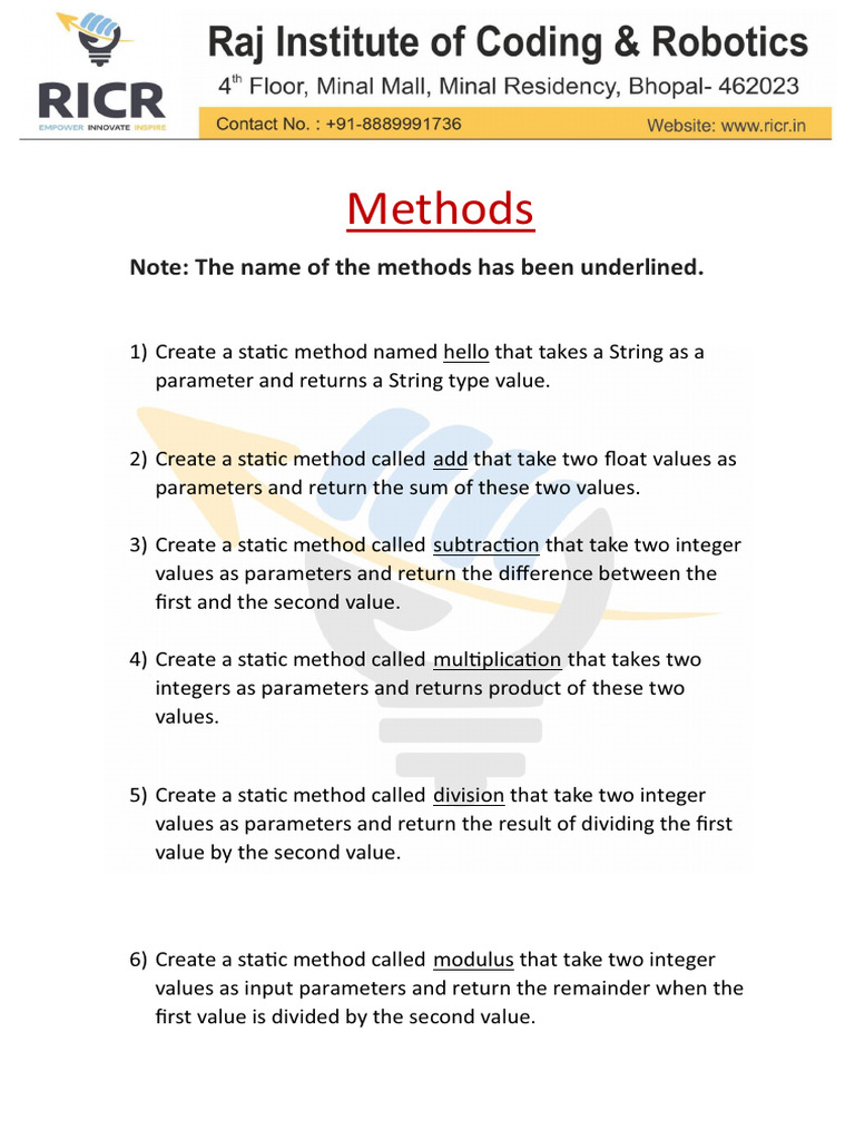 Java Static and Non-Static Methods Guide | PDF | Parameter (Computer ...