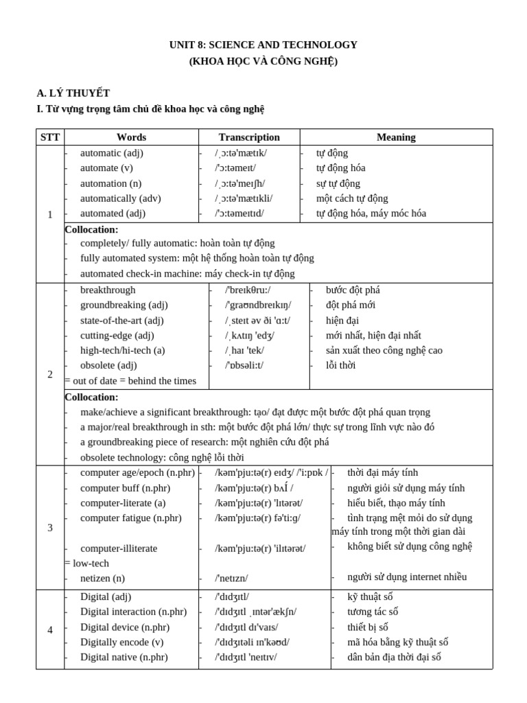 Unit 8. Science and Technology | PDF