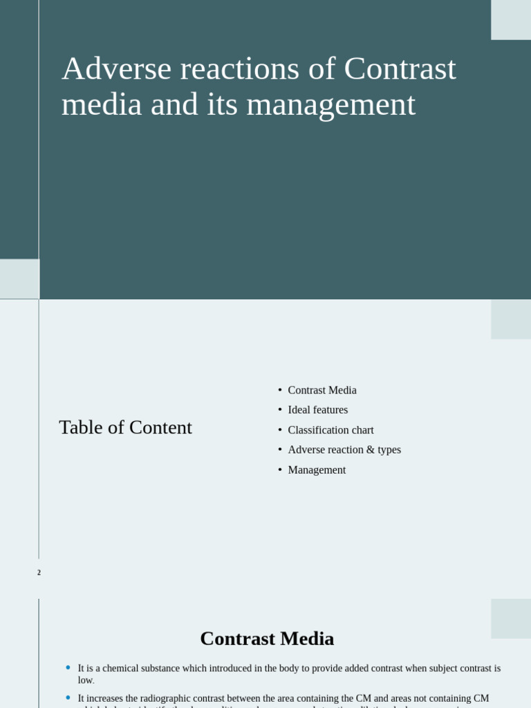 Contrast Media Reactions and Management | PDF | Heart | Intravenous Therapy