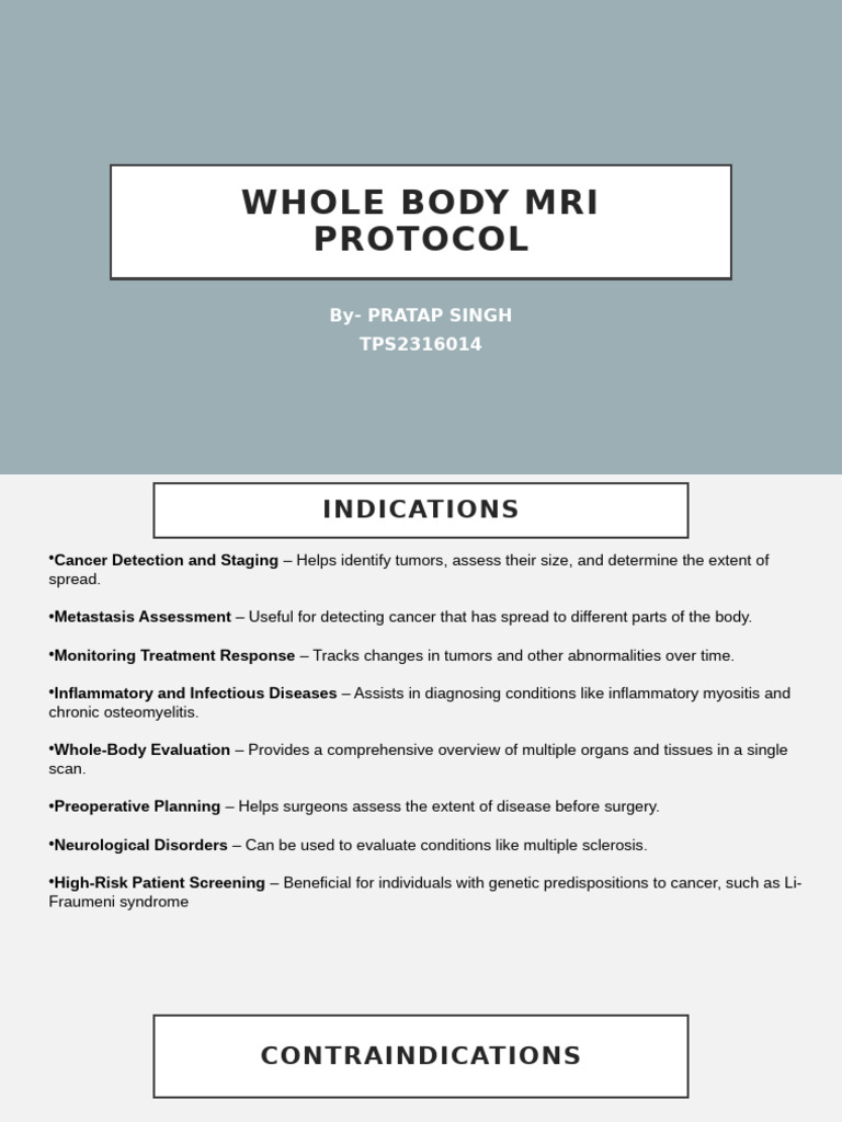 Whole Body MRI Protocol | PDF | Vertebral Column | Vertebra