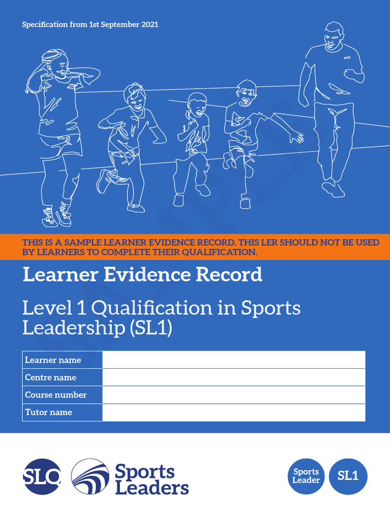 Level 1 Sports Leadership Evidence Record | PDF | Skill | Leadership