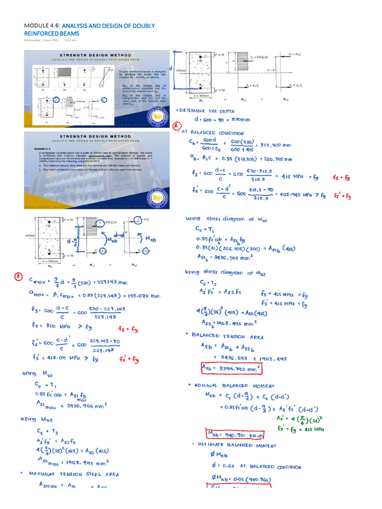 Doubly Reinforced Beam Design Guide | PDF