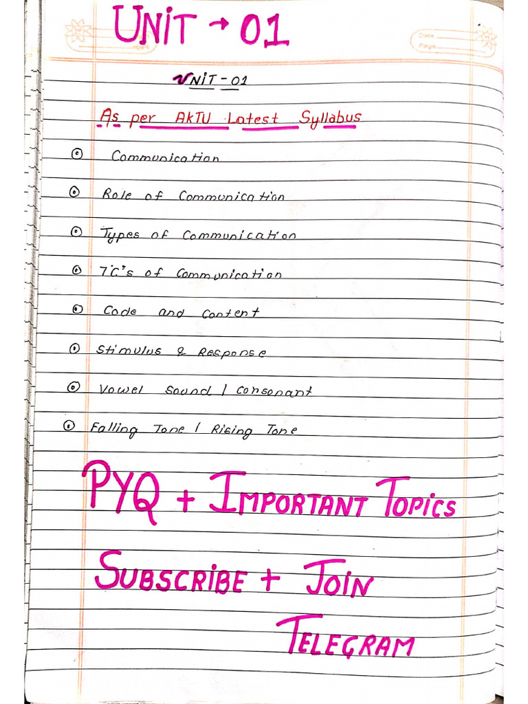 Unit 01 TC Notes | PDF