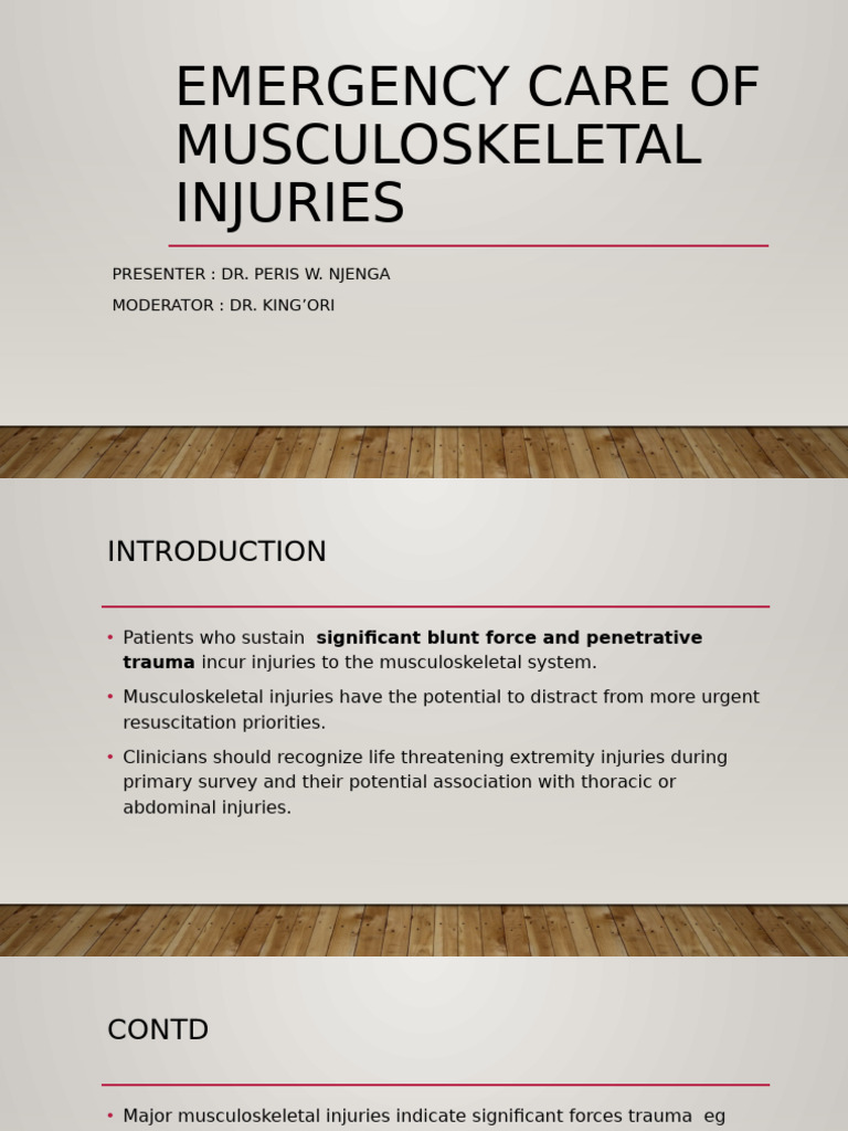 Emergency Care for Musculoskeletal Injuries | PDF | Musculoskeletal ...