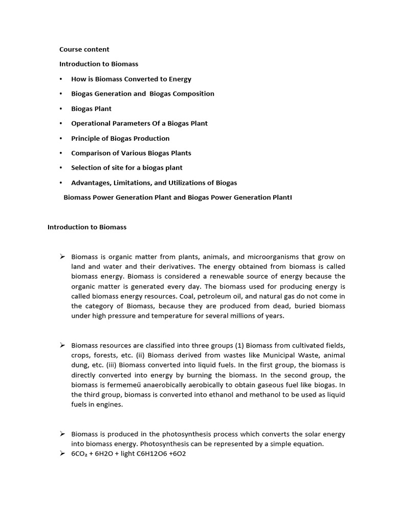 Biomass and Bio Gas Power Plant | PDF | Biofuel | Biogas