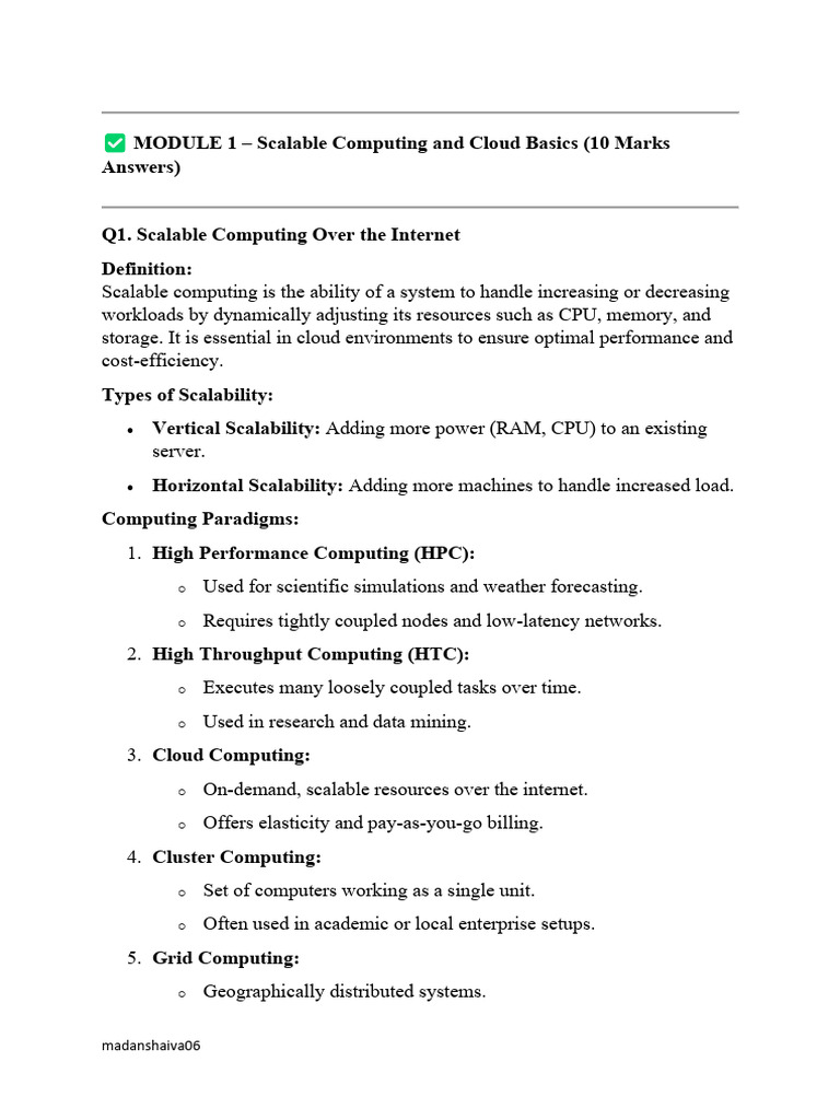 Scalable Computing and Cloud Fundamentals | PDF | Virtual Machine ...