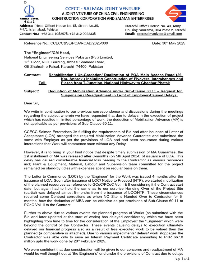 PQA Road Letter at Mob Adv Combine-SS | PDF