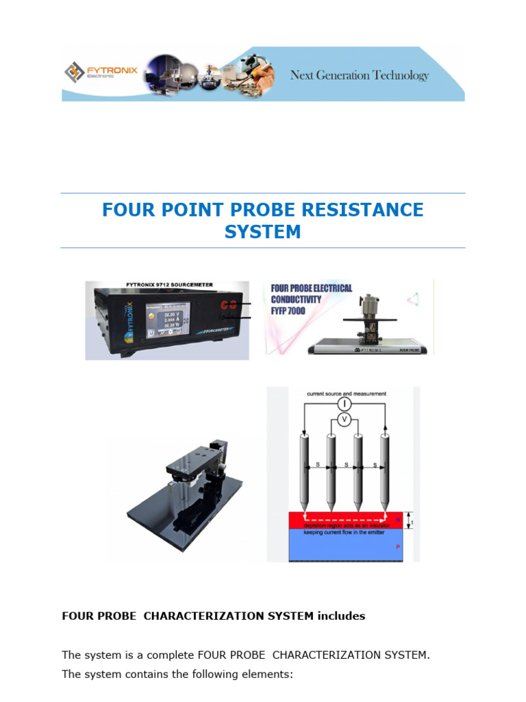 Four-Point Probe Sheet Resistance System | PDF | Physical Sciences ...