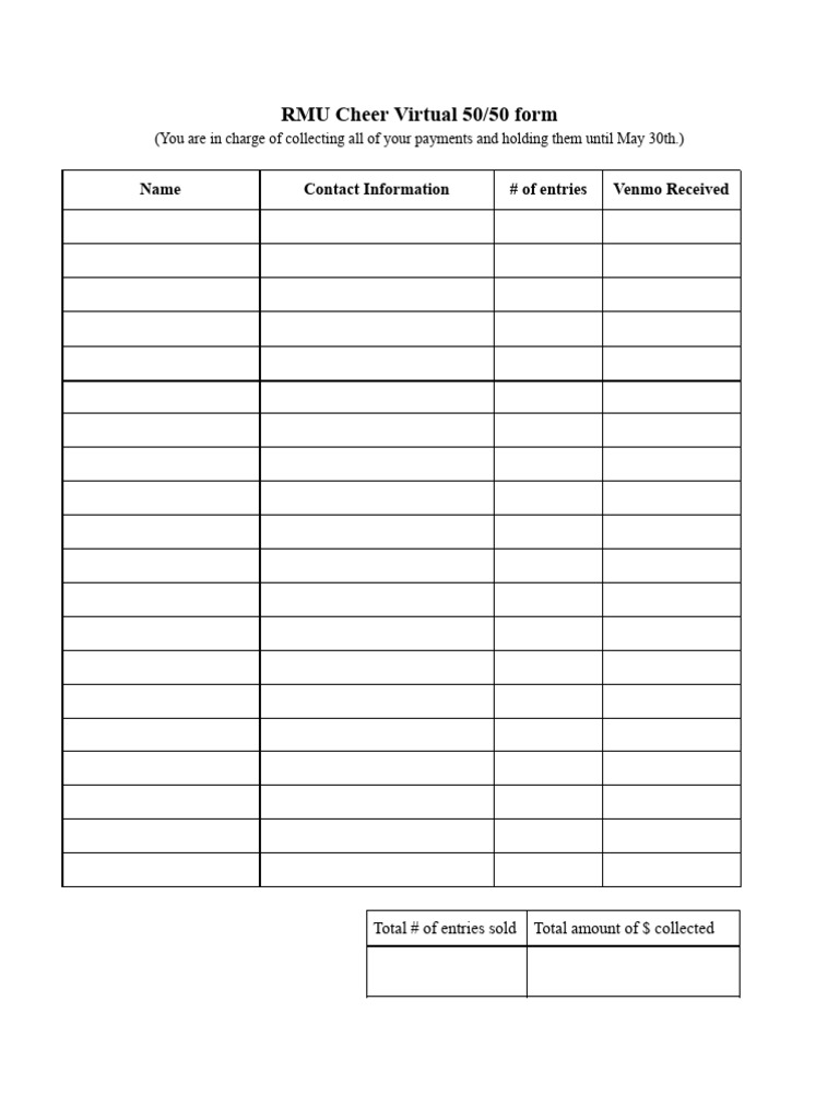 50:50 Form | PDF