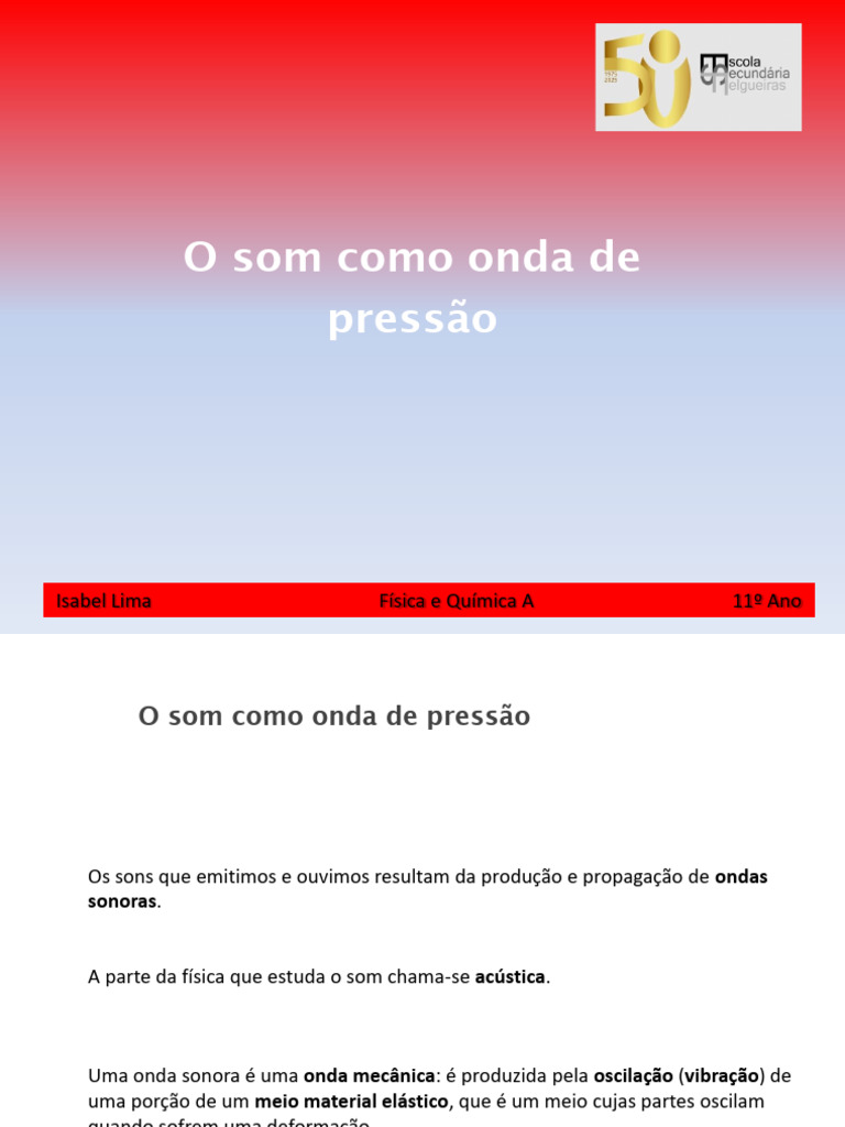 PowerPoint 20 O Som Como Onda de Pressão | PDF | Som | Ondas, image size:768x1024