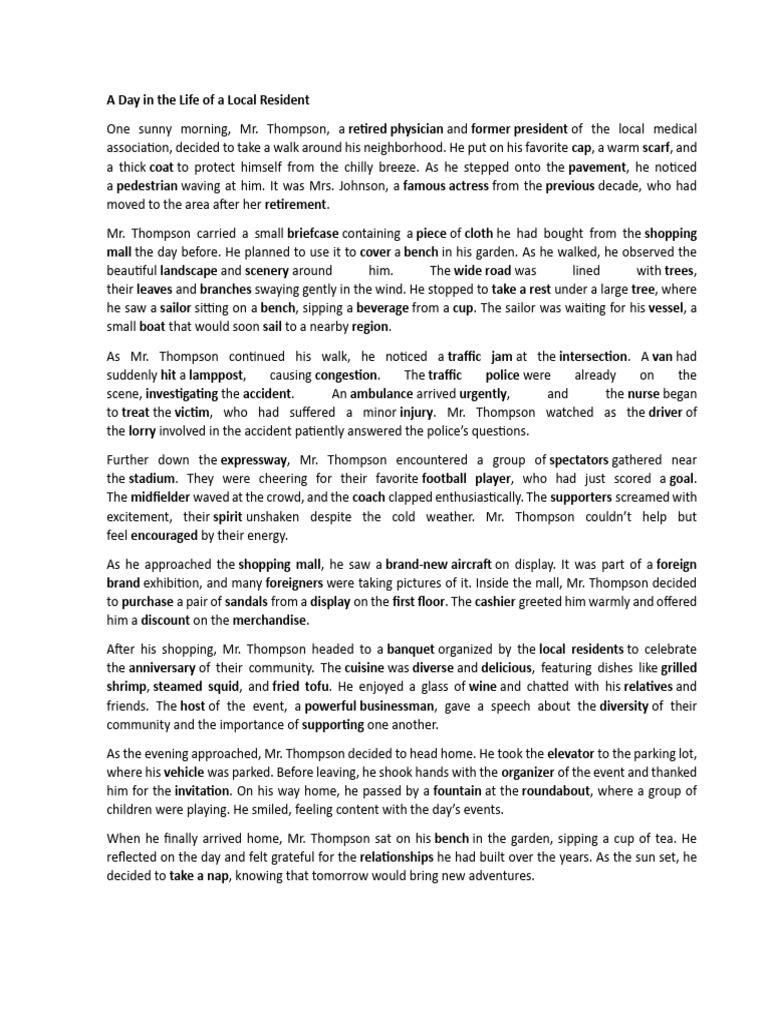 Daily Life of Local Residents and Professionals | PDF | Employment ...