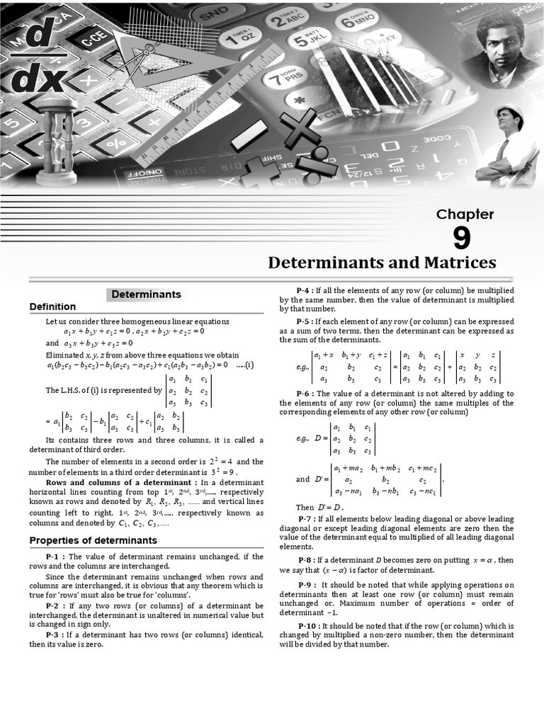 Determinants and Their Properties | PDF | Matrix (Mathematics ...