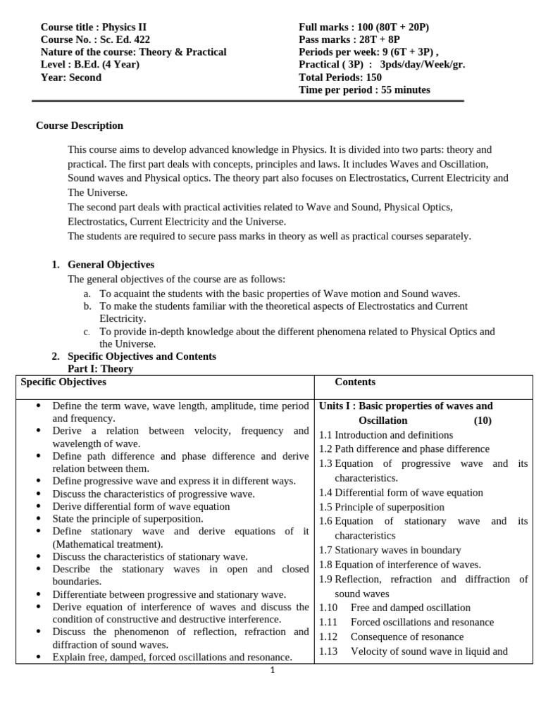 Advanced Physics II Course Overview | PDF | Capacitor | Electric Field