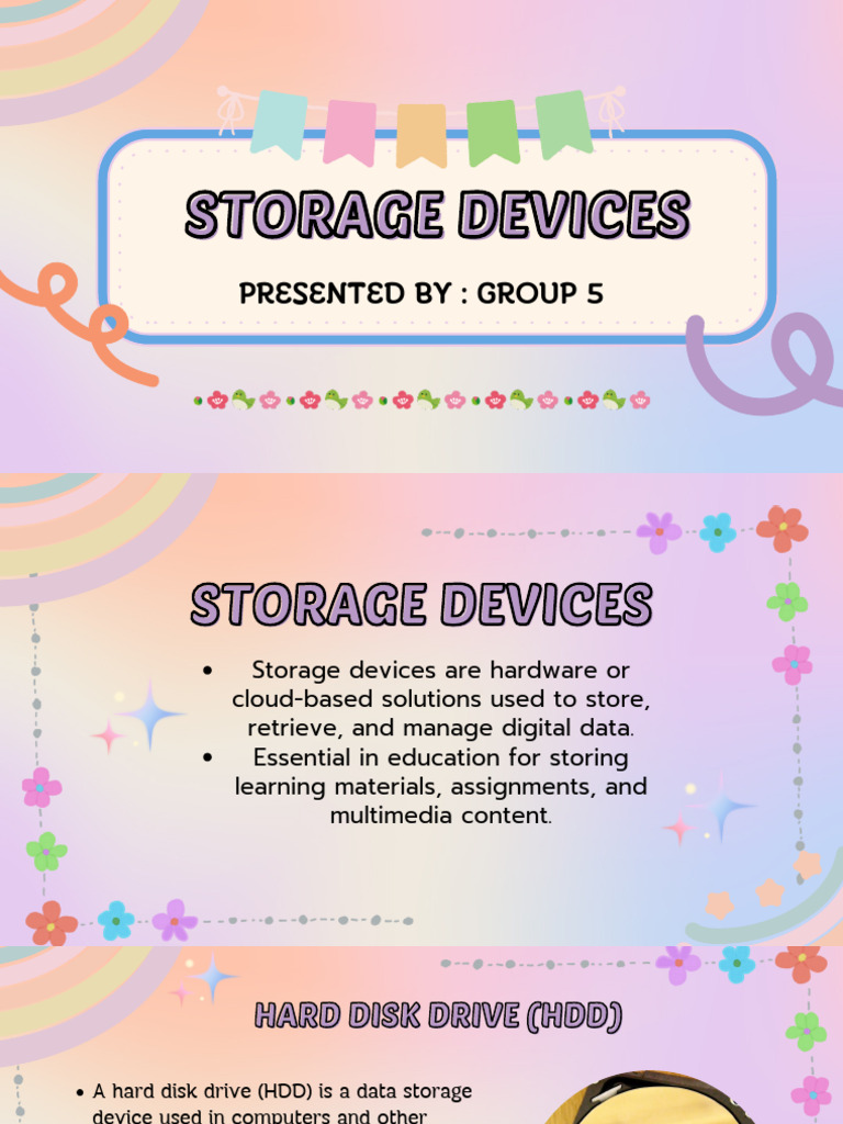 Types of Storage Devices Explained | PDF | Solid State Drive | Computer ...