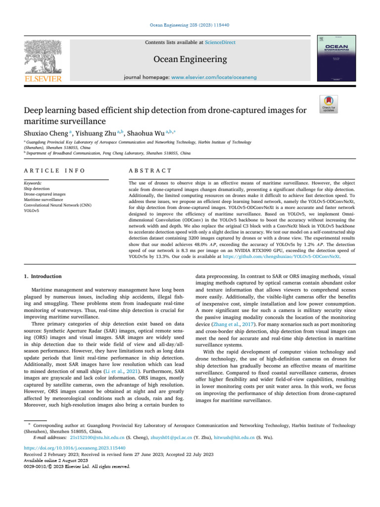 Efficient Ship Detection Using YOLOv5-ODConvNeXt | PDF | Deep Learning ...