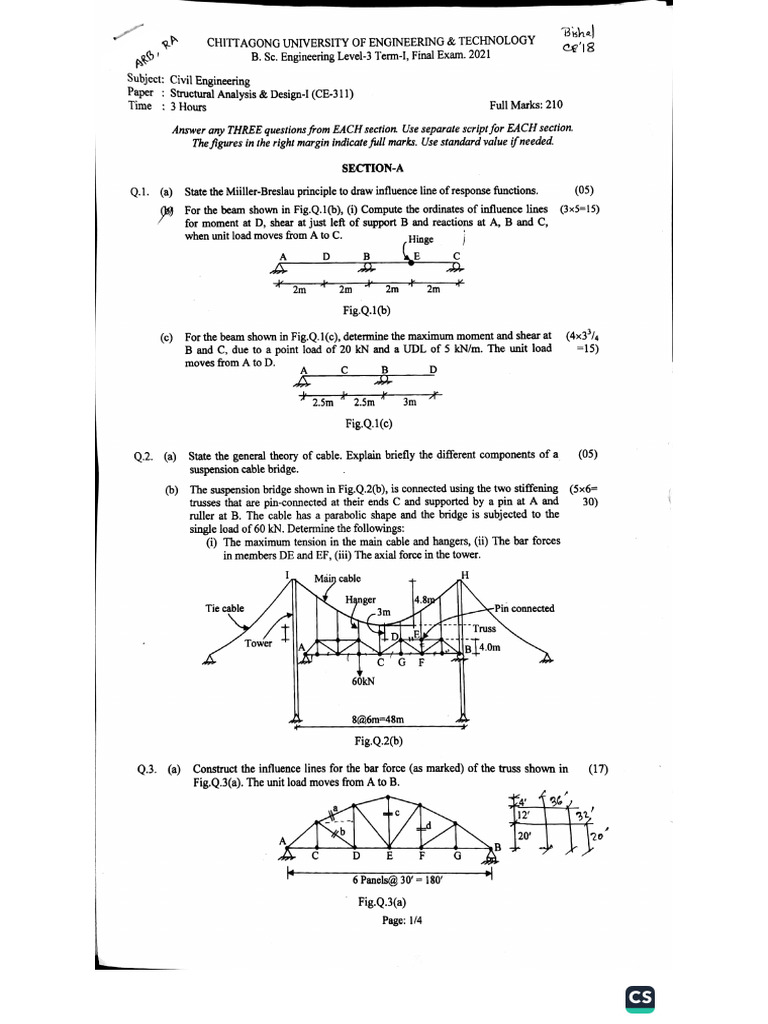 Ce'18 3-1 Questions Ce Cuet | PDF