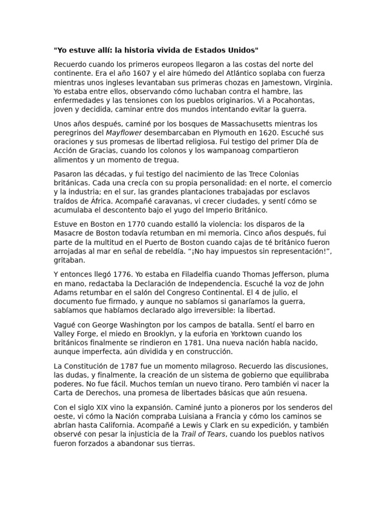 Historia vivida de EE. UU. desde 1607 | PDF | Los Estados Unidos ...